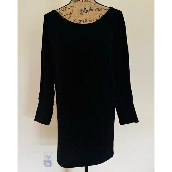 Michael Stars Womens Black Scoop Neck Long Tunic Top Size Medium - Picture 1 of 7